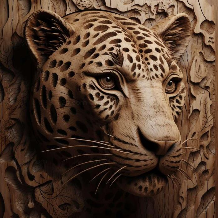 Nature and animals (st Jaguar 1, NATURE_3557) 3D models for cnc